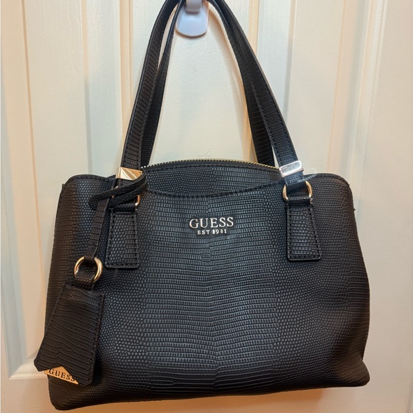 Guess Handbags - Guess Black Satchel with Textured Design